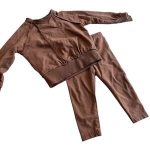 Oona Baby Boys Brown Cotton Matching Two Piece Set Outfit size 9-12 months